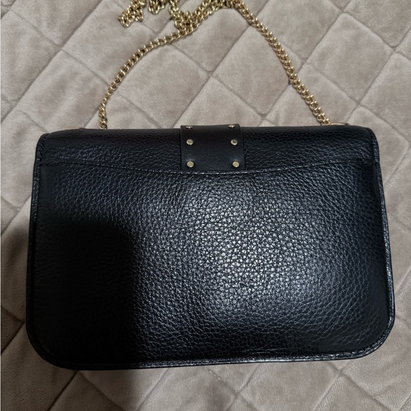 Coach Black Leather Crossbody Bag with Gold Chain - Picture 2 of 4